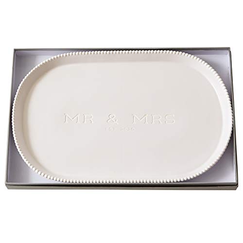 Mud Pie MR MRS BEADED 2020 PLATTER - Image 2