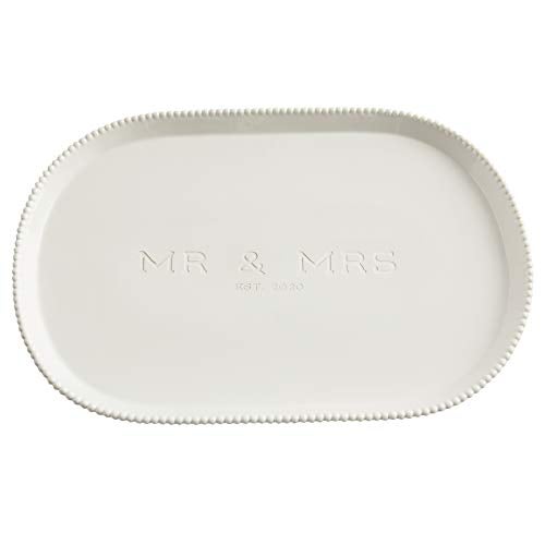 Mud Pie MR MRS BEADED 2020 PLATTER - Image 1