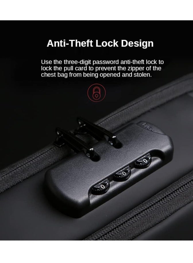 FASHION Anti theft Crossbody Sling Bag,Waterproof Chest Daypack with USB Charging, Shoulder Backpack for Men Women - Image 5