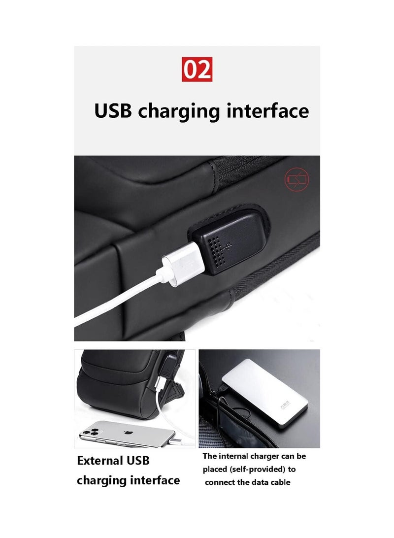 FASHION Anti theft Crossbody Sling Bag,Waterproof Chest Daypack with USB Charging, Shoulder Backpack for Men Women - Image 4