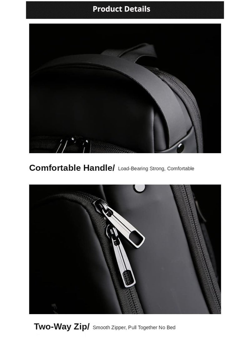 FASHION Anti theft Crossbody Sling Bag,Waterproof Chest Daypack with USB Charging, Shoulder Backpack for Men Women - Image 3