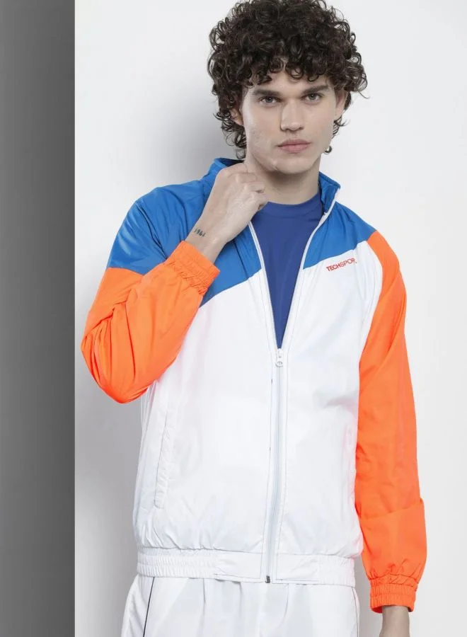 ذا انديان كراج كو The Indian Garage Co Men Regular Fit Printed Round Neck Long Sleeves Windcheater
