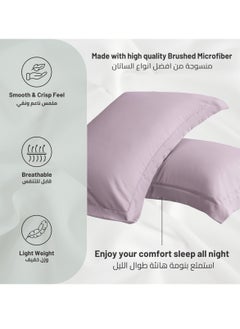 Donetella Microfiber Pillowcases 2-Pcs Soft Pillow Cover (50 x 75 CM) With Envelope Closure (Without Pillow Insert),Lilac  - Image 5