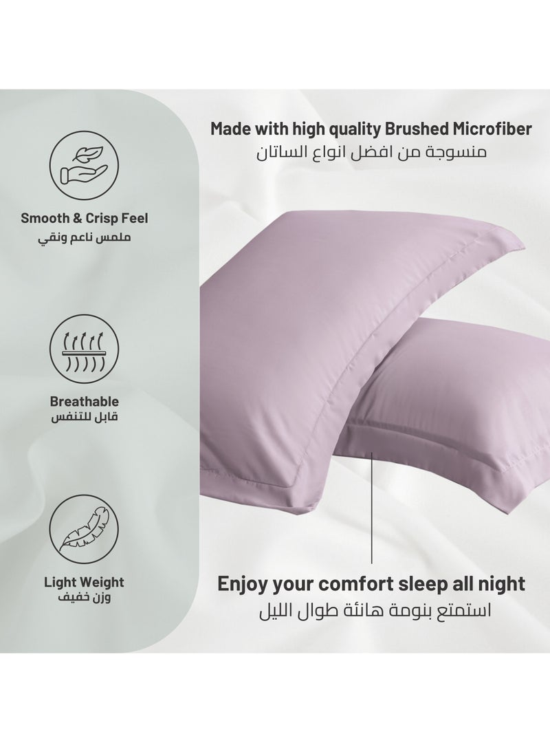 Donetella - Microfiber Pillowcases 2-Pcs Soft Pillow Cover (50 x 75 CM) With Envelope Closure (Without Pillow Insert),Lilac - Image 1
