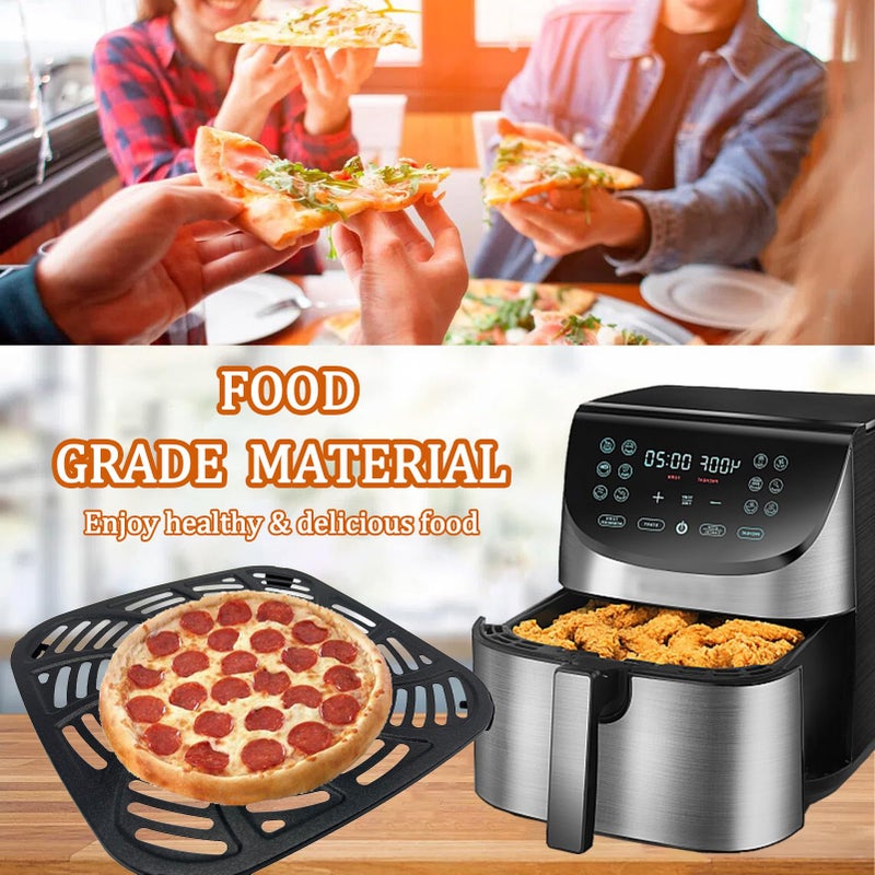GSZN 8QT Square Air Fryer Grill Pan for Gourmia GAF856 Air Fryers, Upgraded Nonstick Air Fryer Grill Plate Insert Rack Crisper Tray Plate Grate Grid Shelf for Gourmia 8QT Air Fryers, Dishwasher Safe - Image 3