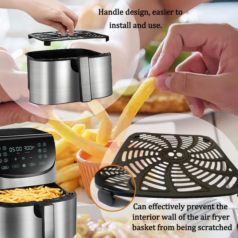 GSZN 8QT Square Air Fryer Grill Pan for Gourmia GAF856 Air Fryers, Upgraded Nonstick Air Fryer Grill Plate Insert Rack Crisper Tray Plate Grate Grid Shelf for Gourmia 8QT Air Fryers, Dishwasher Safe - Image 5