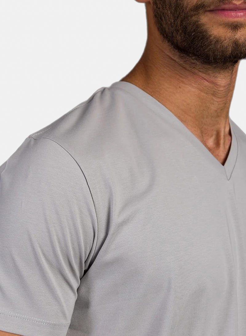 Stache Curved Back V-Neck T- Shirt - Image 3