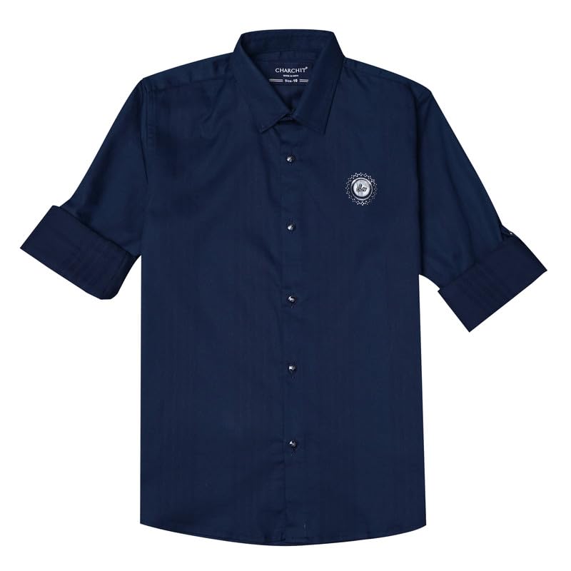 CHARCHIT Boys Cotton Full Sleeves Solid Shirt - Image 4