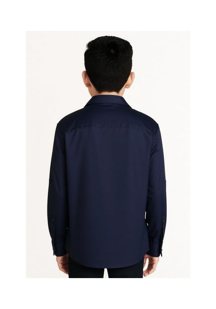 CHARCHIT Boys Cotton Full Sleeves Solid Shirt - Image 2
