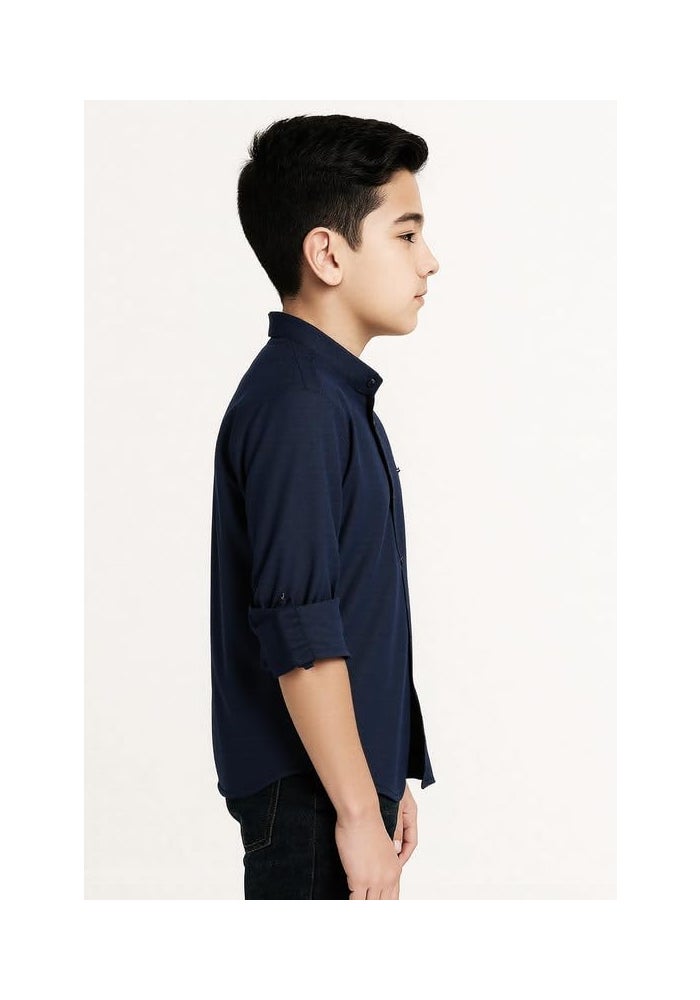 CHARCHIT Boys Cotton Full Sleeves Solid Shirt - Image 3