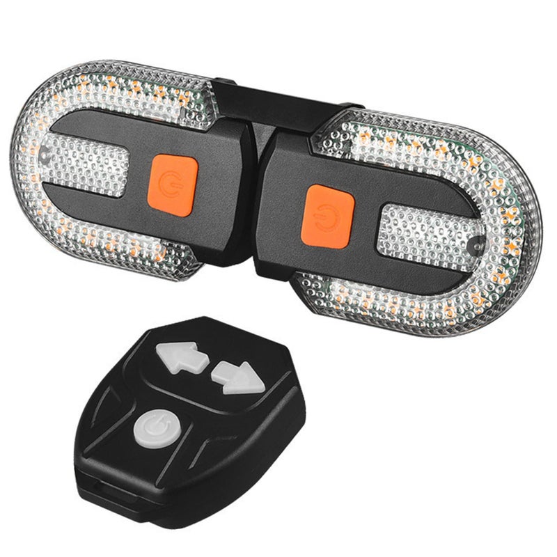 Bike Turn Signals Waterproof Remote Control 5 Mode Bike Tail Light with Right & Left Light 600mAh 30lm USB Rechargeable Yellow & Red LED Rear Bike Light for Night Riding Bike Brake Light - Image 1