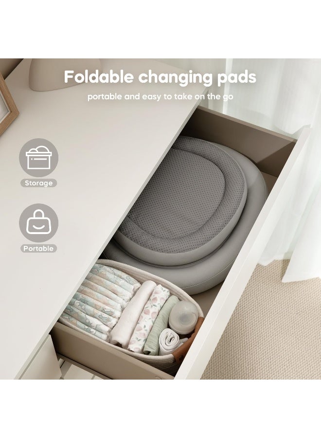 mamatepe Baby Changing Pad in Light Gray, Soft and Breathable, Lightweight and Portable Changing Pad, Fits All Changing Table, Waterproof Firm Padding - Image 5