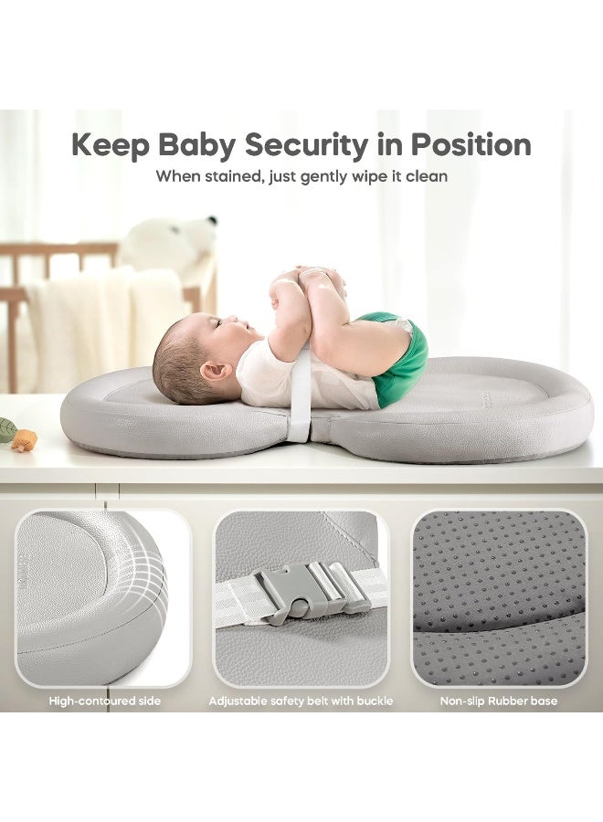 mamatepe Baby Changing Pad in Light Gray, Soft and Breathable, Lightweight and Portable Changing Pad, Fits All Changing Table, Waterproof Firm Padding - Image 3