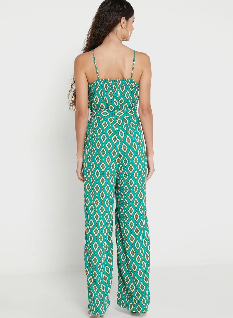 ONLY Printed Tie Detail Jumpsuit