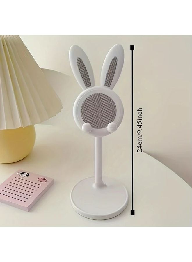 White Flexible Rabbit Ears Phone Stand Universal Desktop Mobile Holder For Selfie Live Streaming - Image 3