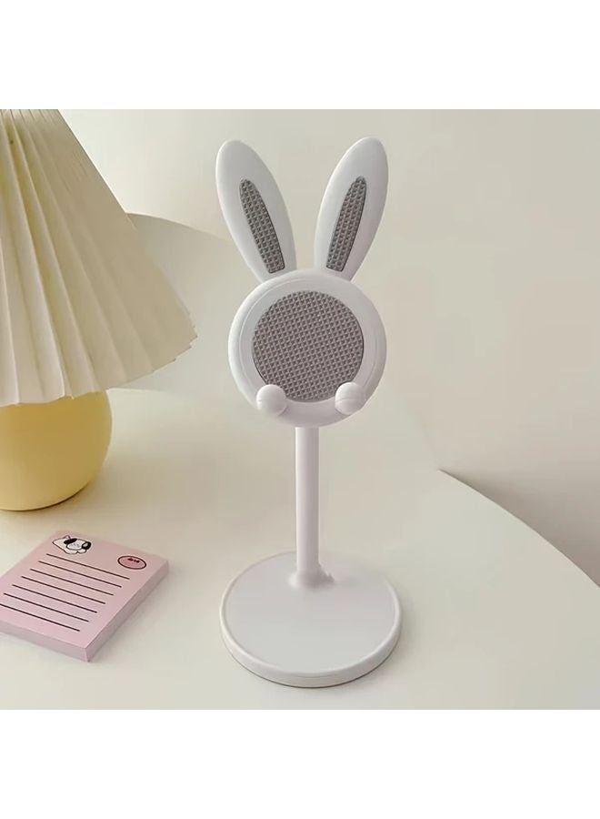 White Flexible Rabbit Ears Phone Stand Universal Desktop Mobile Holder For Selfie Live Streaming - Image 1