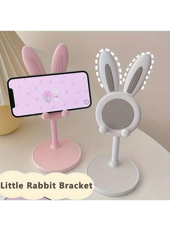 White Flexible Rabbit Ears Phone Stand Universal Desktop Mobile Holder For Selfie Live Streaming - Image 2