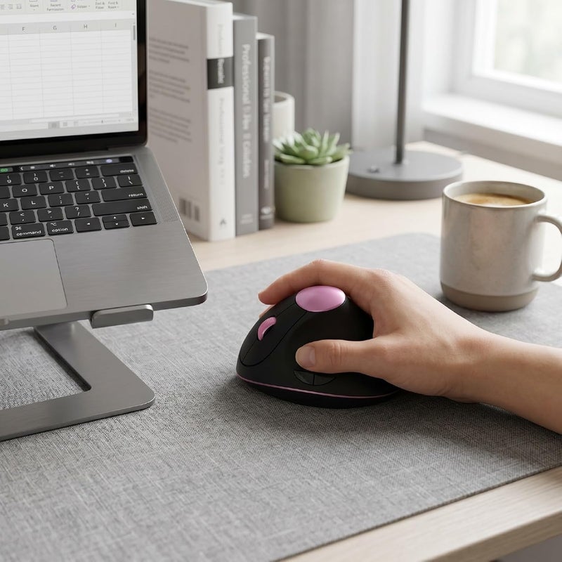 Vertical Ergonomic Mouse, 2.4G Wireless Vertical Mouse with Optical Tracking 800 1200 1600 DPI 6 Buttons Rechargeable for Laptop PC Office Home Users - Image 4