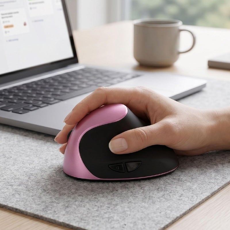 Vertical Ergonomic Mouse, 2.4G Wireless Vertical Mouse with Optical Tracking 800 1200 1600 DPI 6 Buttons Rechargeable for Laptop PC Office Home Users - Image 3