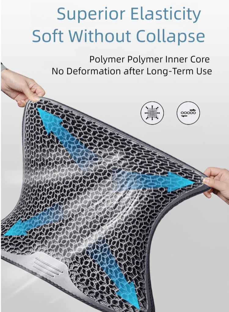 【وسادة مقعد سيليكون】 تصميم قرص العسل السميك للغاية لتخفيف الضغط وعدم الانزلاق والتنفس - مثالي لكراسي المكتب ومقاعد السيارة والكراسي المتحركة والمنزل والسفر - Image 5