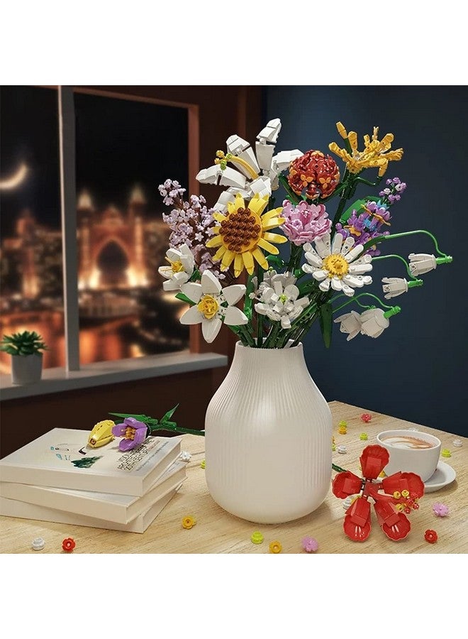 Cihely Cihely Flower Bouquet Building Blocks Kits Lotus 601246, Artificial Flowers Building Project to Release Stress and Focus The Mind, for Birthday Gifts to Adults/Teens(100+ Pieces)  - Image 2