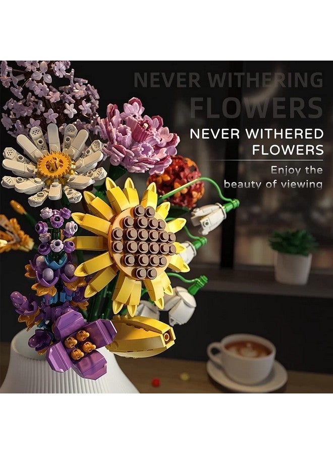 Cihely Cihely Flower Bouquet Building Blocks Kits Lotus 601246, Artificial Flowers Building Project to Release Stress and Focus The Mind, for Birthday Gifts to Adults/Teens(100+ Pieces)  - Image 3