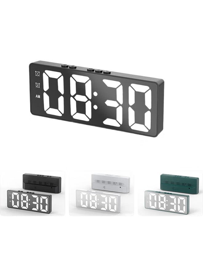 Compas Creative Led Large Screen Clock Night Light Electronic Alarm Clock Living Room Bedroom Table Clock Student Alarm Clock 810 White - Image 1