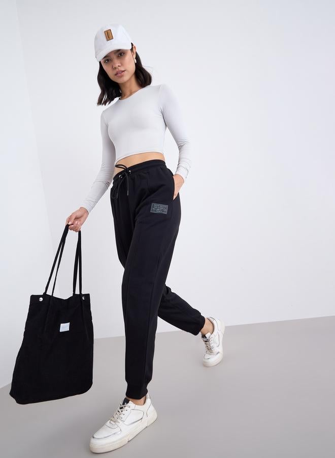 Styli Women Black Relaxed Fit Joggers - Image 1