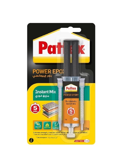 5 Minutes Instant Mix Power Epoxy Glue Syringe Clear 12g 2753928