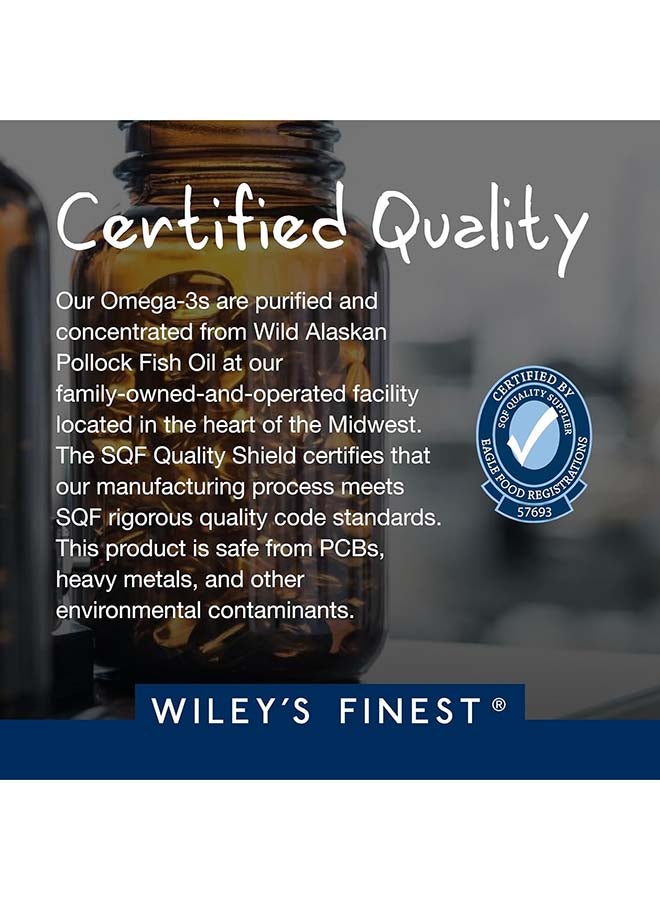Wiley's Finest Wild Alaskan Fish Oil Peak EPA 1000 mg EPA plus DHA Omega 3 60 Softgel - Image 5