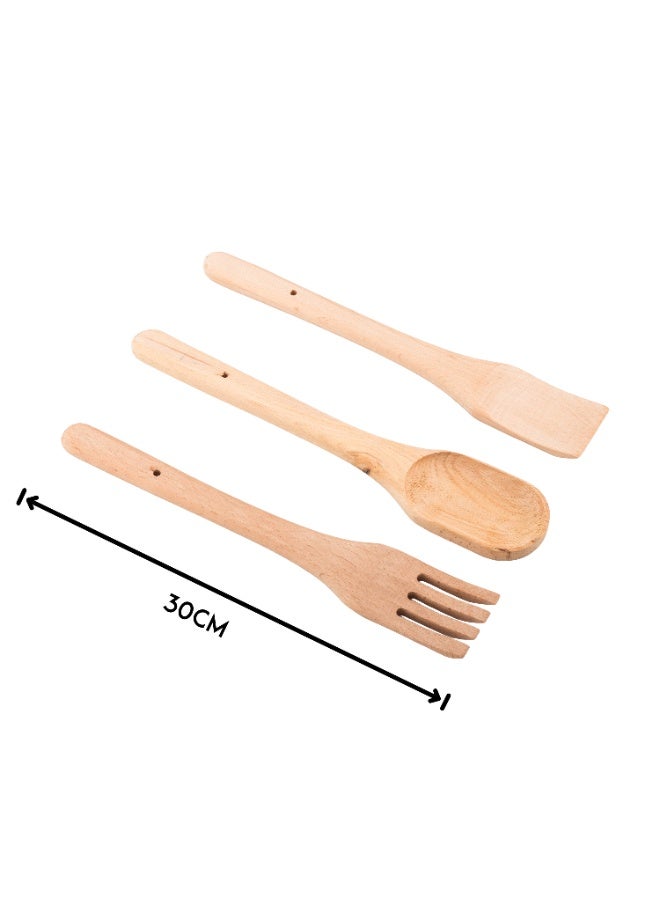 Dania Healthy wooden serving spoon set for cooking and high quality - Image 3