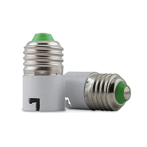 HANUMEX® E27 to B22 Screw Base Socket Plastic Lamp Holder Light Bulb Adapter (White, Pack of 1) - Image 1