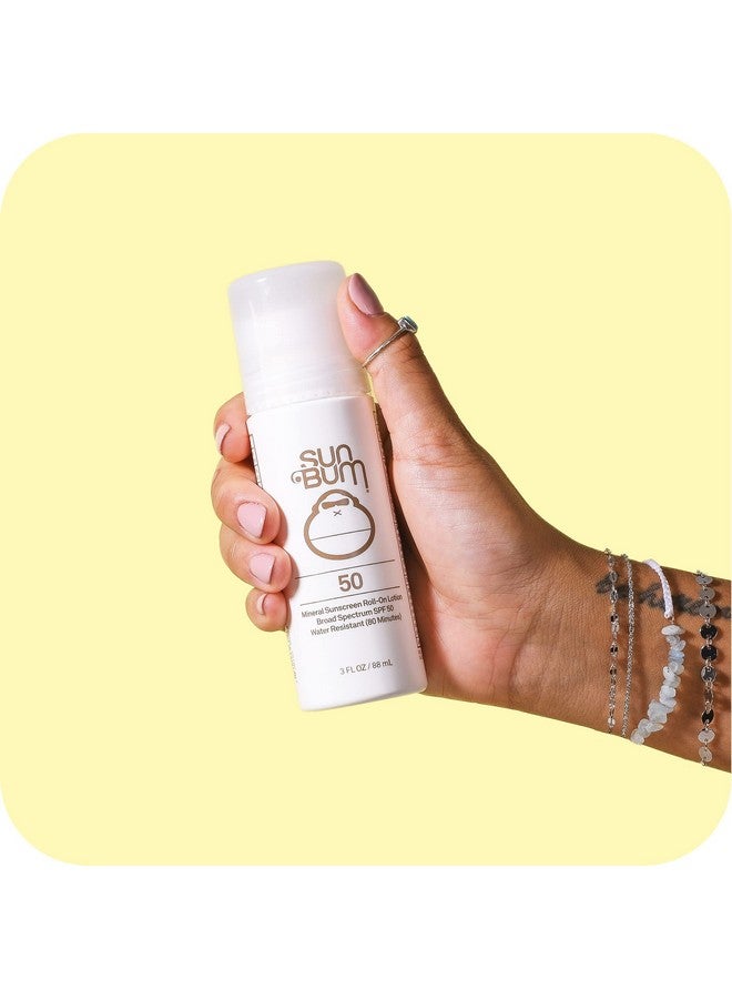 Sun Bum Mineral Spf 50 Sunscreen Rollon Lotion;Vegan And Hawaii 104 Reef Act Compliant (Octinoxate & Oxybenzone Free) Broad Spectrum Moisturizing Uva/Uvb Sunscreen With Zinc And Vitamin E;3 Ozwhite - Image 3