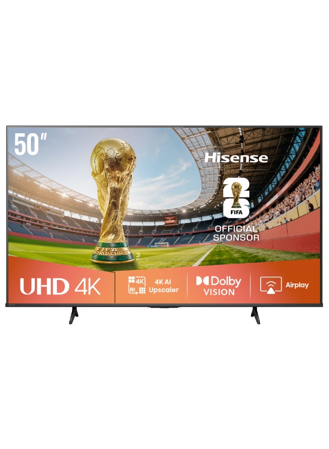 هايسنس تلفاز 50" E6 سلسلة السينما Hi-QLED 4K UHD الذكي (50E6QF، موديل 2025) - مستشعر ضوء AI، Dolby Vision · Atmos، جهاز تحكم صوتي مع Alexa، معدل حركة 120، HDR 10+ التكيفي، وضع الألعاب بلس - Image 1
