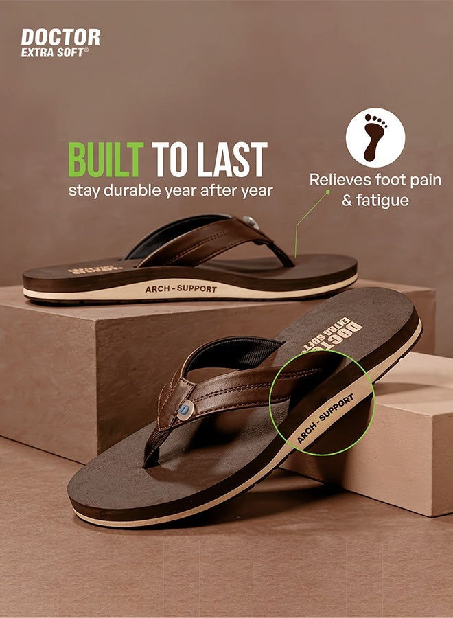 DOCTOR EXTRA SOFT Men's Orthopedic Thong Slippers with Arch Support | Comfortable Lightweight Anti-Skid Flip-Flops | Diabetic & Ortho Cushion Footbed | Casual Daily Wear House Chappals D-38 - Image 5
