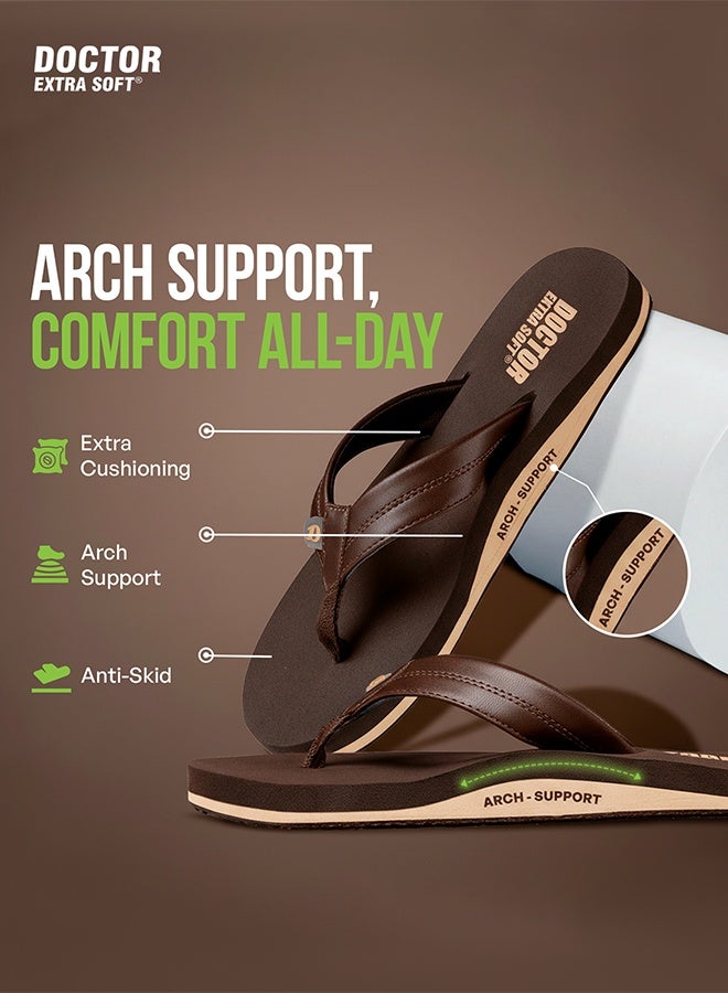 DOCTOR EXTRA SOFT Men's Orthopedic Thong Slippers with Arch Support | Comfortable Lightweight Anti-Skid Flip-Flops | Diabetic & Ortho Cushion Footbed | Casual Daily Wear House Chappals D-38 - Image 3