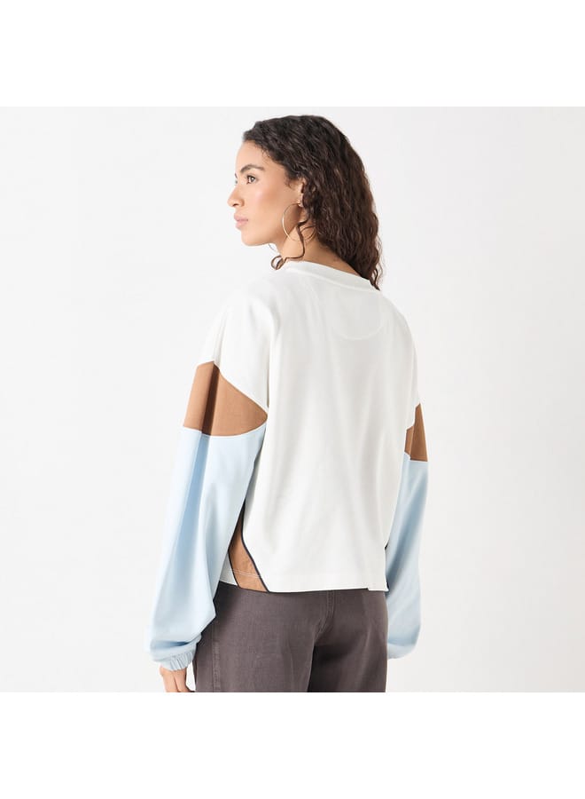 Lee Cooper Lee Cooper Printed T-shirt with Crew Neck and Long Sleeves  - Image 3