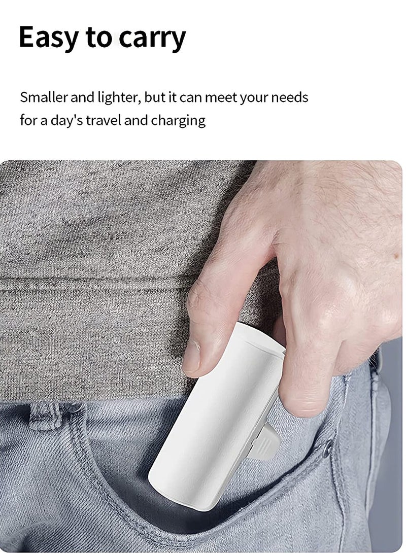 Mini Wireless Power Bank - 5000mAh (White) - Image 2