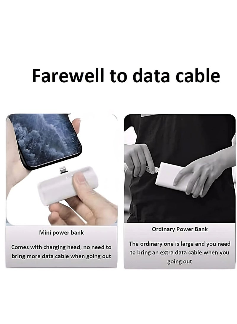 Mini Wireless Power Bank - 5000mAh (White) - Image 3
