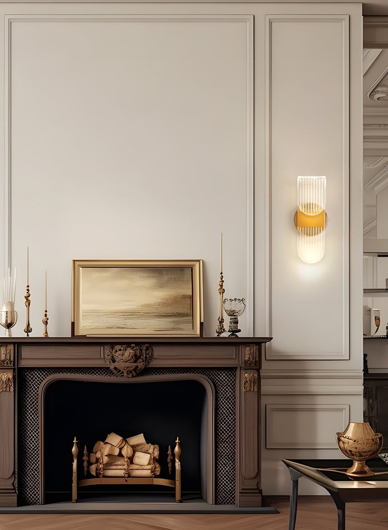 YATAI LIGHTING مصباح حائط ذهبي حديث، 3 واط قابل للتعديل مع ثلاث درجات إضاءة (3000K-6000K)، 9.84 × 3.93 بوصة لغرفة النوم، الممر، وغرفة المعيشة - Image 5