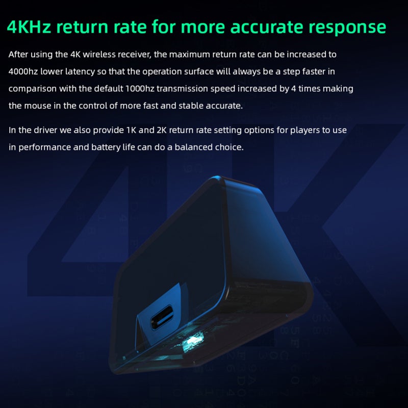 Wireless Gaming Mouse: 65±3g Lightweight Symmetrical White - 4000Hz Return Rate PAW3395 Sensor - 3 Connection Modes for PC Gaming & Esports Competitors - Image 4