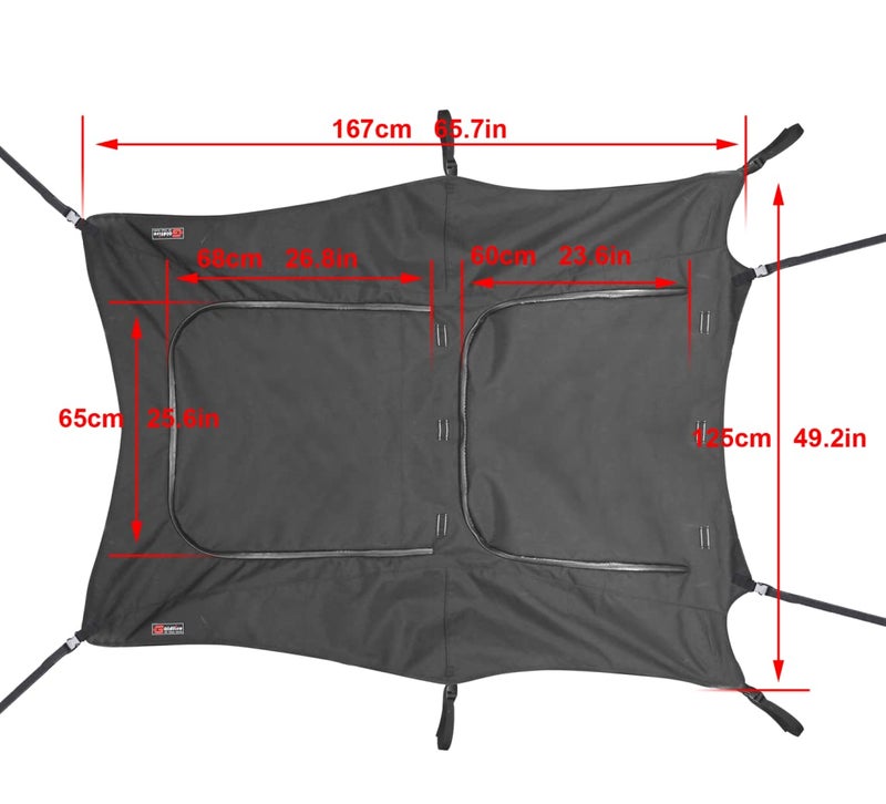 Goldfire غطاء قماش علوي قابل للتحويل Goldfire RZR لسيارة RZR 2015-2019، يناسب Polaris RZR 4 900/XP 4 1000/تيربو (4 مقاعد) - Image 2