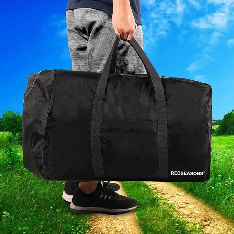 REDSEASONS Extra Large Duffle Bag Lightweight, 96L Travel Duffle Bag Foldable for Men Women, Black - Image 4
