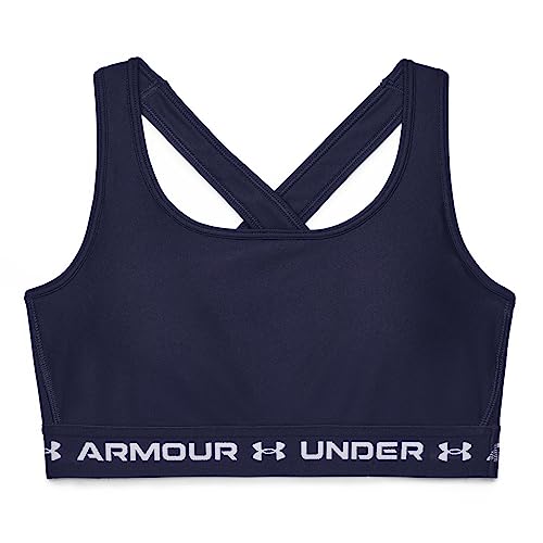 Under Armour Womens Crossback Mid Impact Sports Bra , Midnight Navy (410)/White , X-Small - Image 2