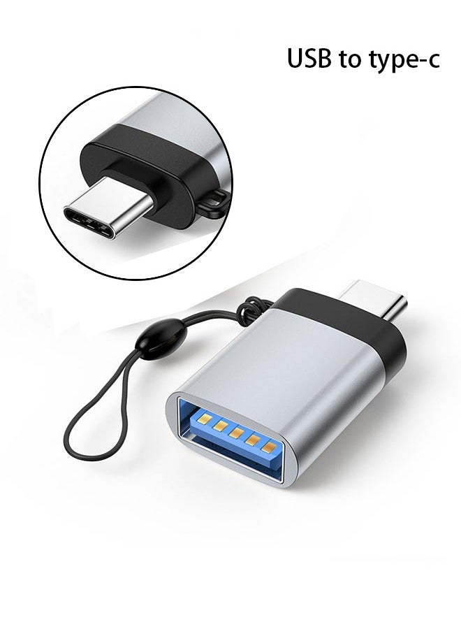 USB 3.0 Type C OTG Adapter Fast USB A to Type C Adapter for Macbook Pro/Xiaomi/ Huawei/Samsung/Laptop/iPad, Mini USB Adapter Type-C OTG Cable Converter（Silver）  - Image 1