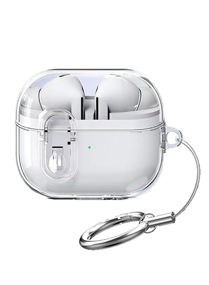 Case for Samsung Galaxy Buds3 and Galaxy Buds3 pro(2024) Silicone Earphones Cover Secure Lock Protective,Shockproof Wireless Earbuds Protective Cover with Keychain(Clear)