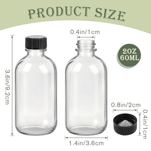 Showvigor 12 Pack 2oz Clear Glass Shot Bottles with Caps and Funnels-Leakproof Mini Jars for DIY Decoration Indoor Floral Arrangements, Windowsill Hydroponics - Image 3