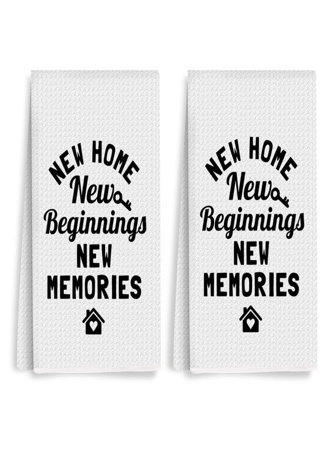 XFN 2PCS Housewarming Gifts New Home for Women Kitchen Towels, Reusable Absorbent Waffle Weave Dish Tea Towels for Cleaning Cooking Baking, Microfiber Kitchen Towel, Farmhouse Gifts for Family Friend - Image 1