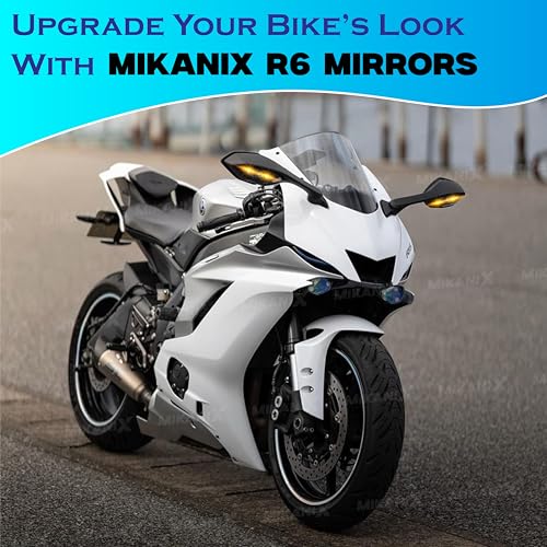 MIKANIX R15 V3, V4 & M Bike Adjustable Rear View Side Mirror with Turn Signal Led Indicator for All Fairing Bikes - Image 2