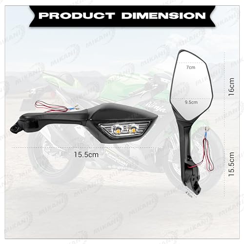 MIKANIX R15 V3, V4 & M Bike Adjustable Rear View Side Mirror with Turn Signal Led Indicator for All Fairing Bikes - Image 5